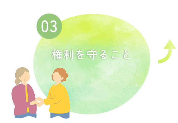 ③権利を守ること